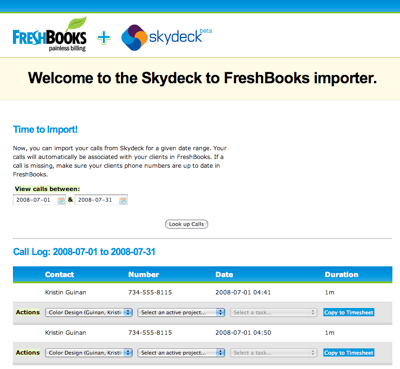 Computer Cell Phone Call on Use Skydeck With Freshbooks To Turn Cell Phone Calls From Your Clients