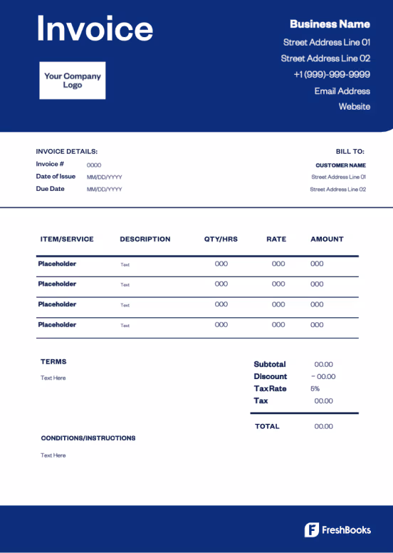 Free Purchase Invoice Template | Download Now | FreshBooks