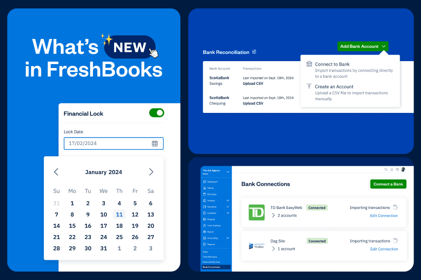 What’s New in FreshBooks? Manual Bank Connections, Financial Lock, and More