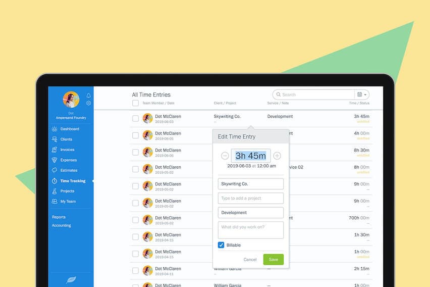 New & Improved in FreshBooks: Bank Transfers (ACH), Team Time Entries and More image