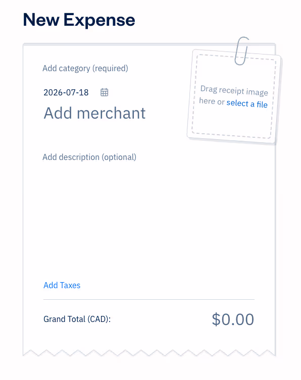 Expense tracker to to upload receipts in FreshBooks