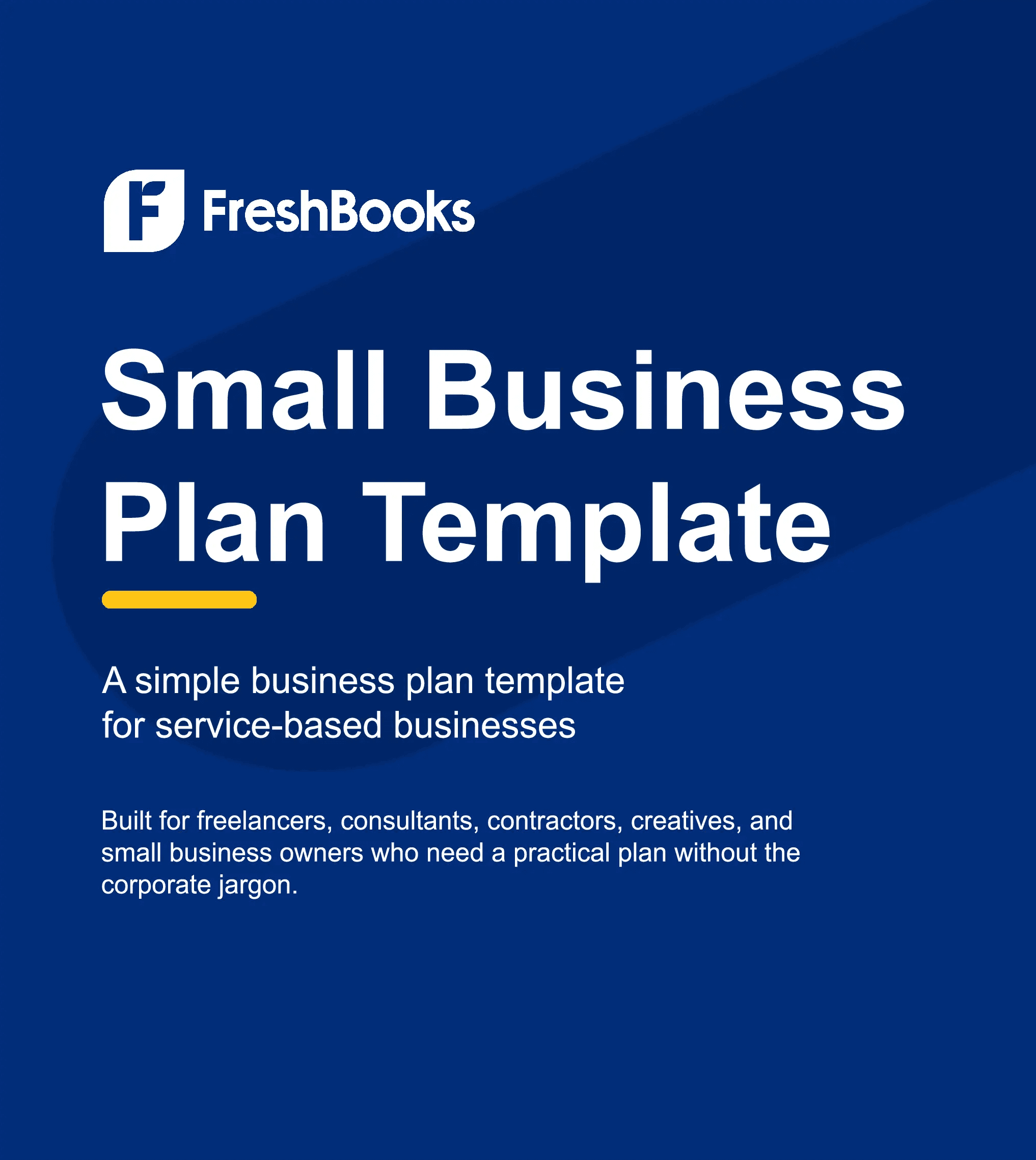 Free small business plan template from FreshBooks