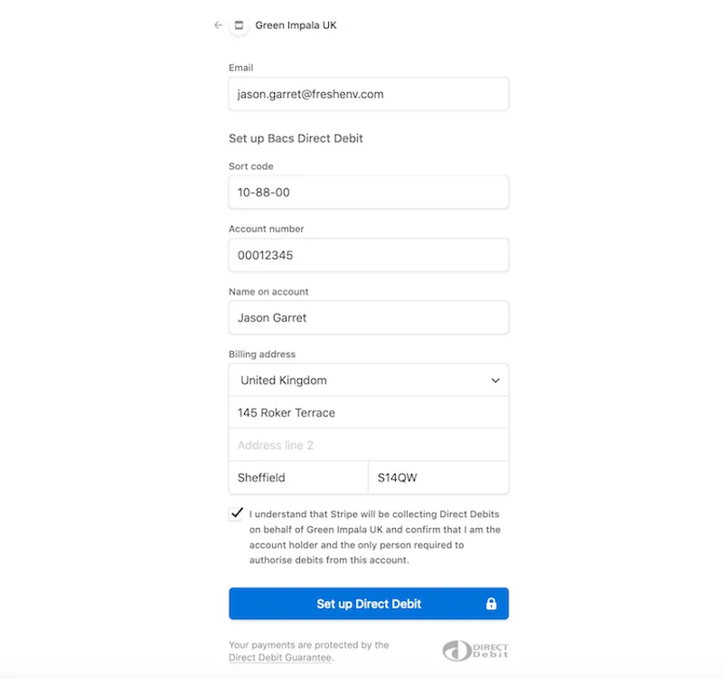 Step 2 Direct Debit Client Mandate