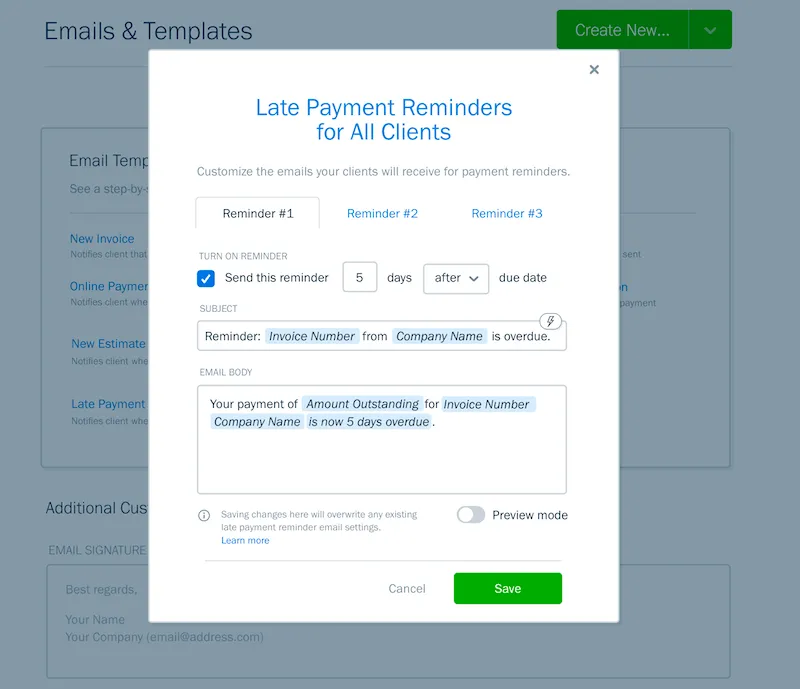 late payment reminders