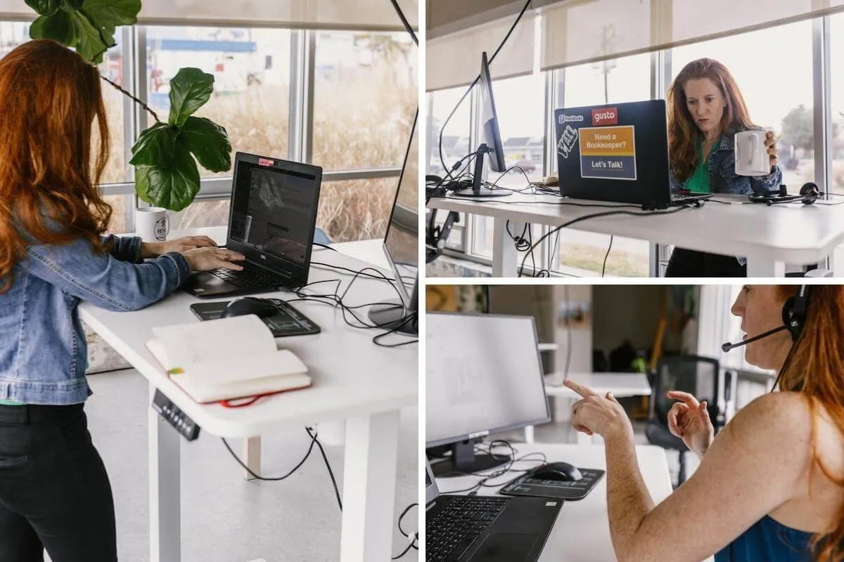 Bookkeeper Kate Josephine Johnson at work in office
