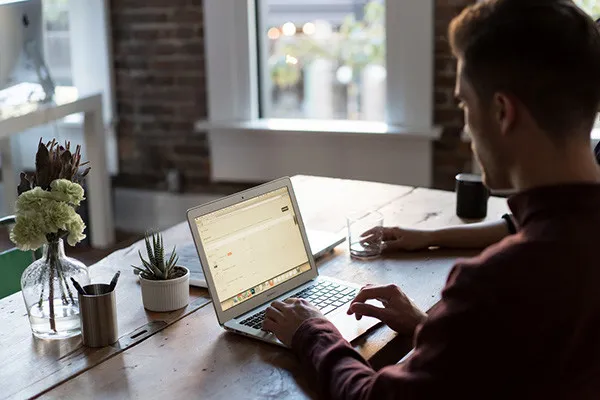 Man working at laptop