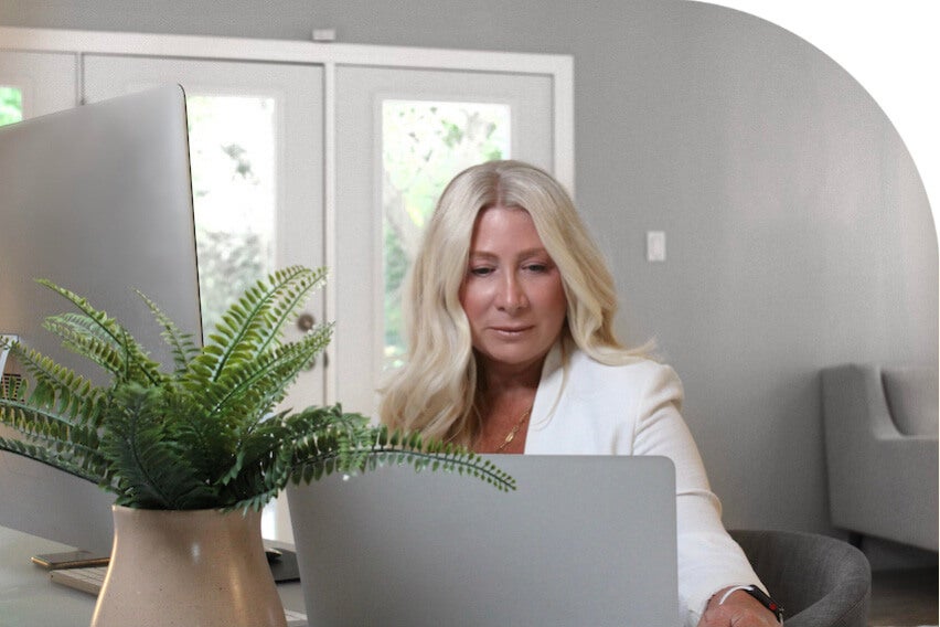 Victoria Adams of Excentric Agency at her home office