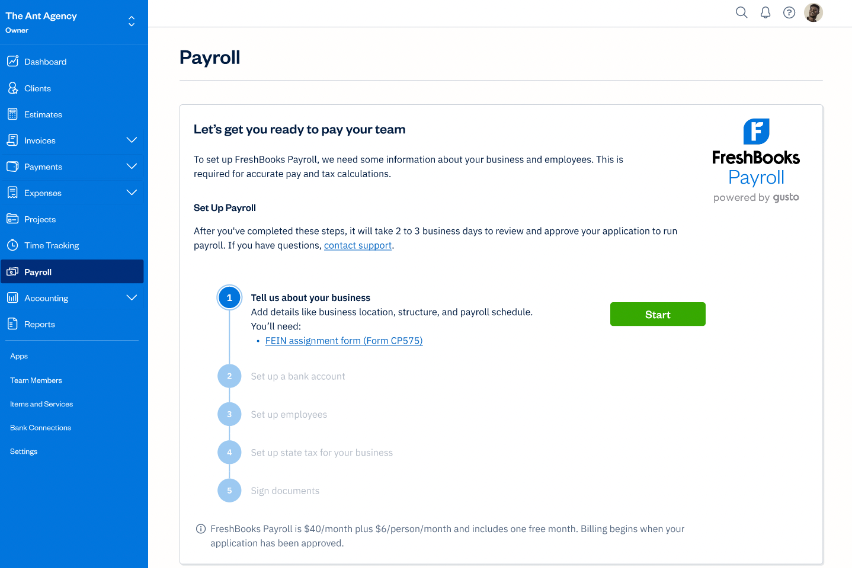 How to use FreshBooks Payroll - Step 2
