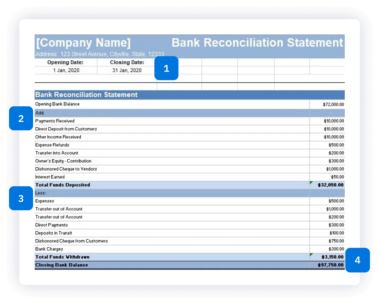 Bank Reconciliation Excel Template Bank Reconciliation Template