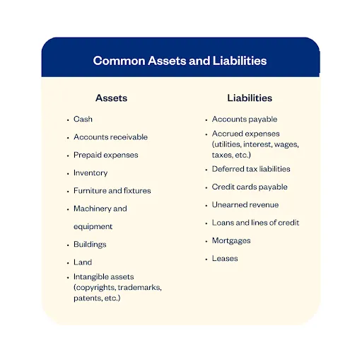 Common Assets And Liabilities Examples