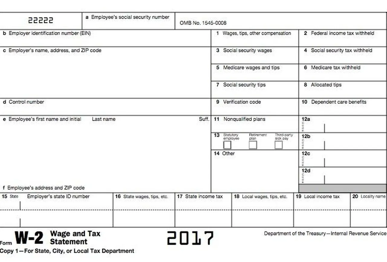 W2 form example