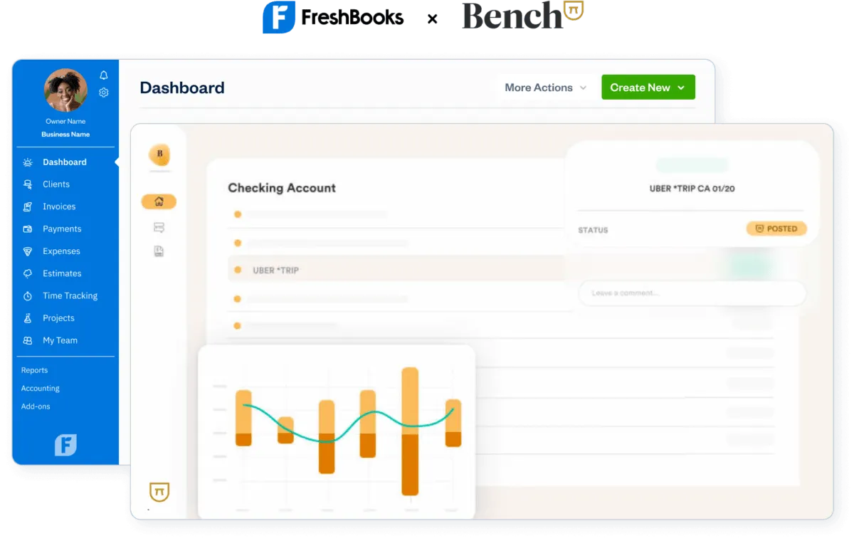 FreshBooks Bookkeeping Dashboard