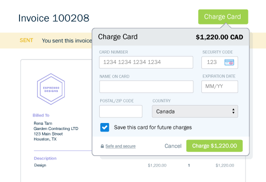 Clients Can Store Credit Card Info  modal