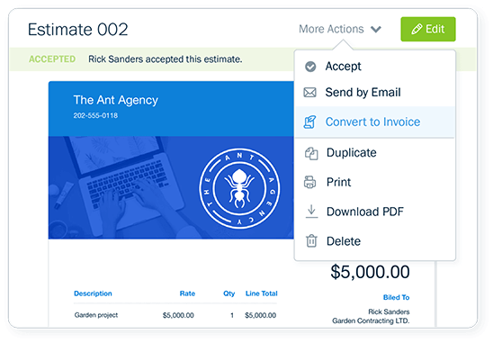 FreshBooks Estimates Software