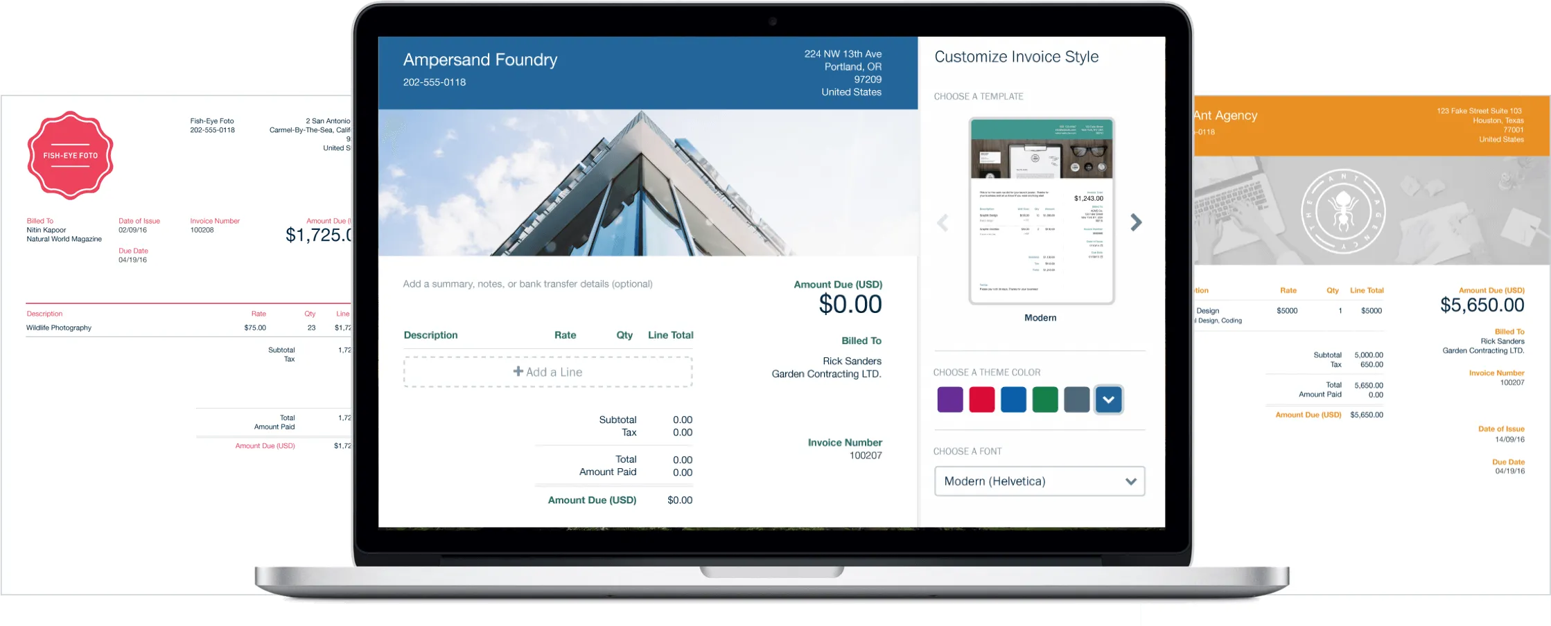 Unlimited + Customized Invoices modal