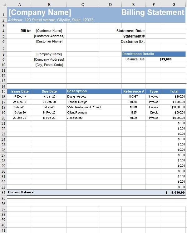 What Is Statement Of Account Definition And Sample Formats