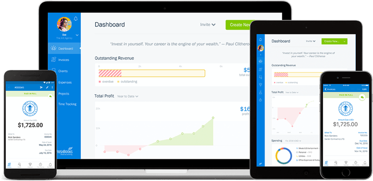 freshbooks accounting software dashboard