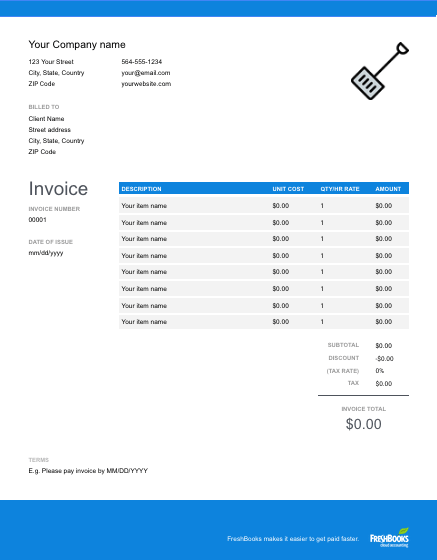 Snow Removal Invoice Template | Free 100+ Custom Templates | FreshBooks