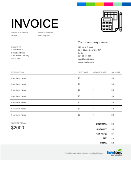 Accounting Word Invoice