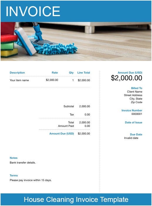 House Cleaning Invoice Template Free Custom Templates FreshBooks UK