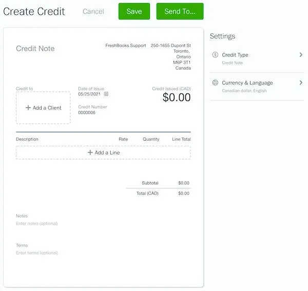 Credit Note Template
