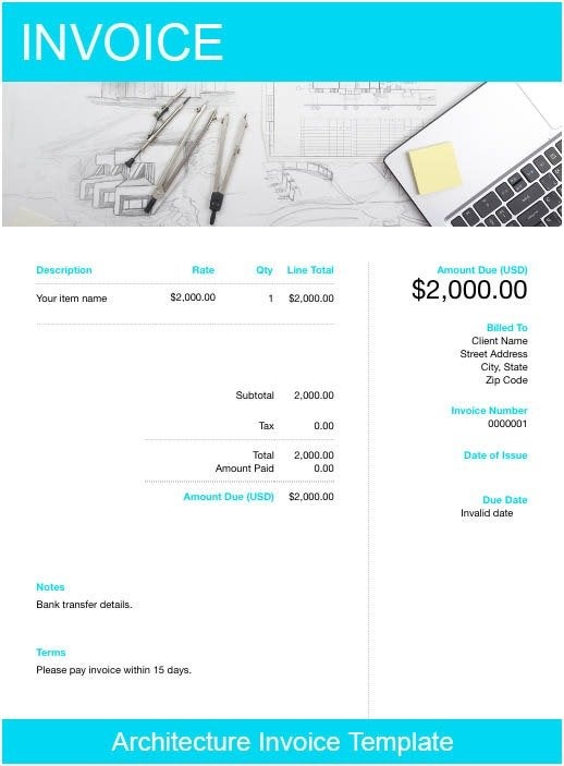 Architecture Invoice Template | Free Download | FreshBooks