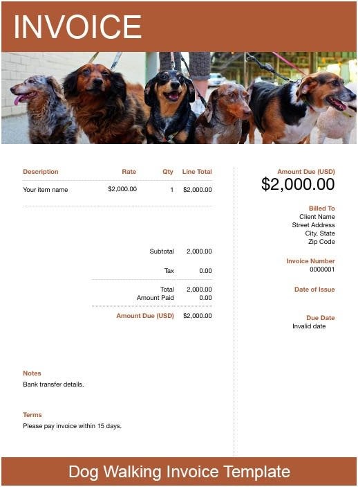 Dog Walking Invoice Template Free Download FreshBooks Canada