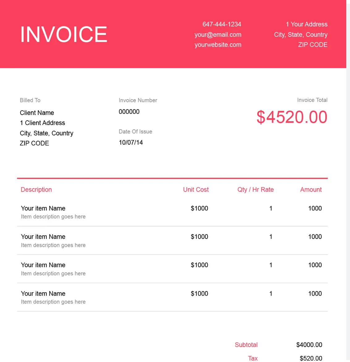 pdf invoice template