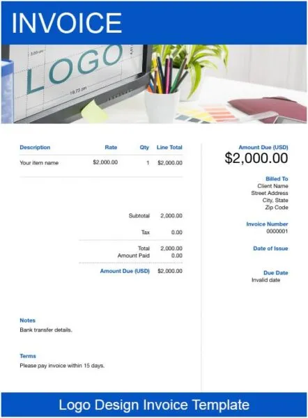 Logo Design Invoice Template | Free Downloadable Templates | FreshBooks