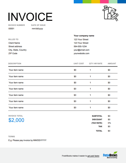 Painting Invoice Template Get Free Templates Freshbooks