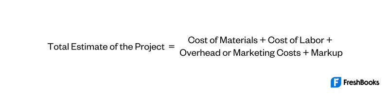 total estimate of the project formula