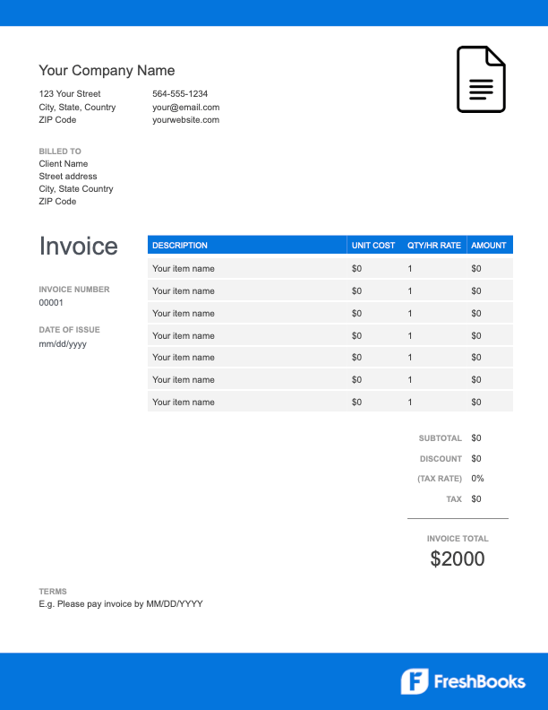 How To Make An Invoice In Google Docs with Free Google Doc Invoice 
