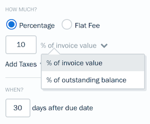 Scheduled Late Fees modal