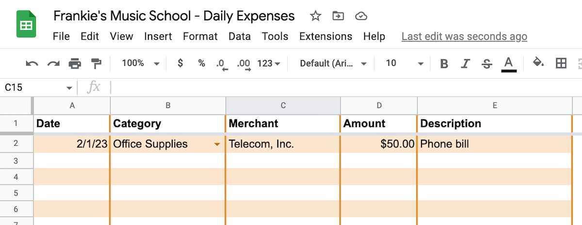 Spreadsheet Example