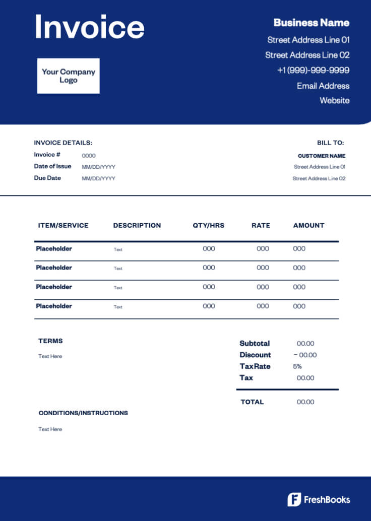 Invoice Template UK - Style 1