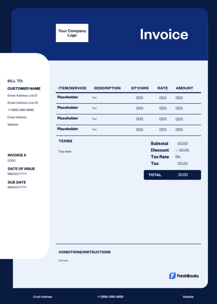 Invoice template for truck driver