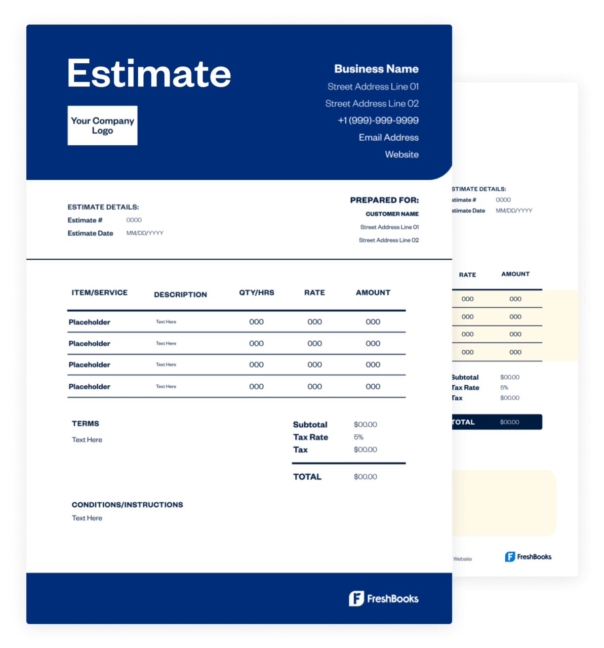 Comparison Chart Free Estimate Template