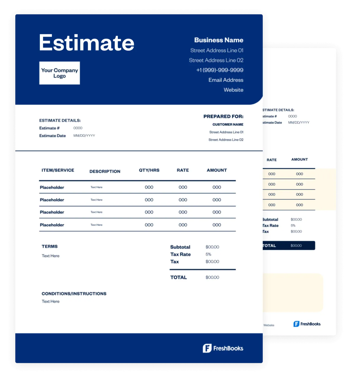 Comparison Chart Free Estimate Template