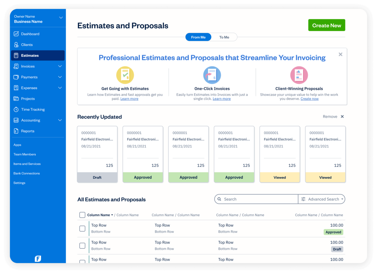 Comparison Chart FreshBooks