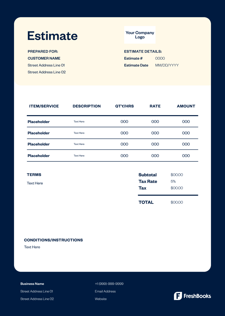 Electrical Estimate Template - Style 4