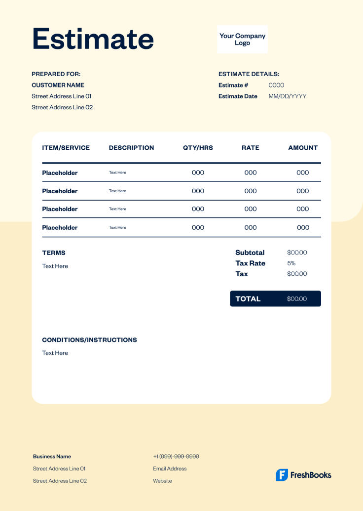 Landscaping Estimate Template - Style 10