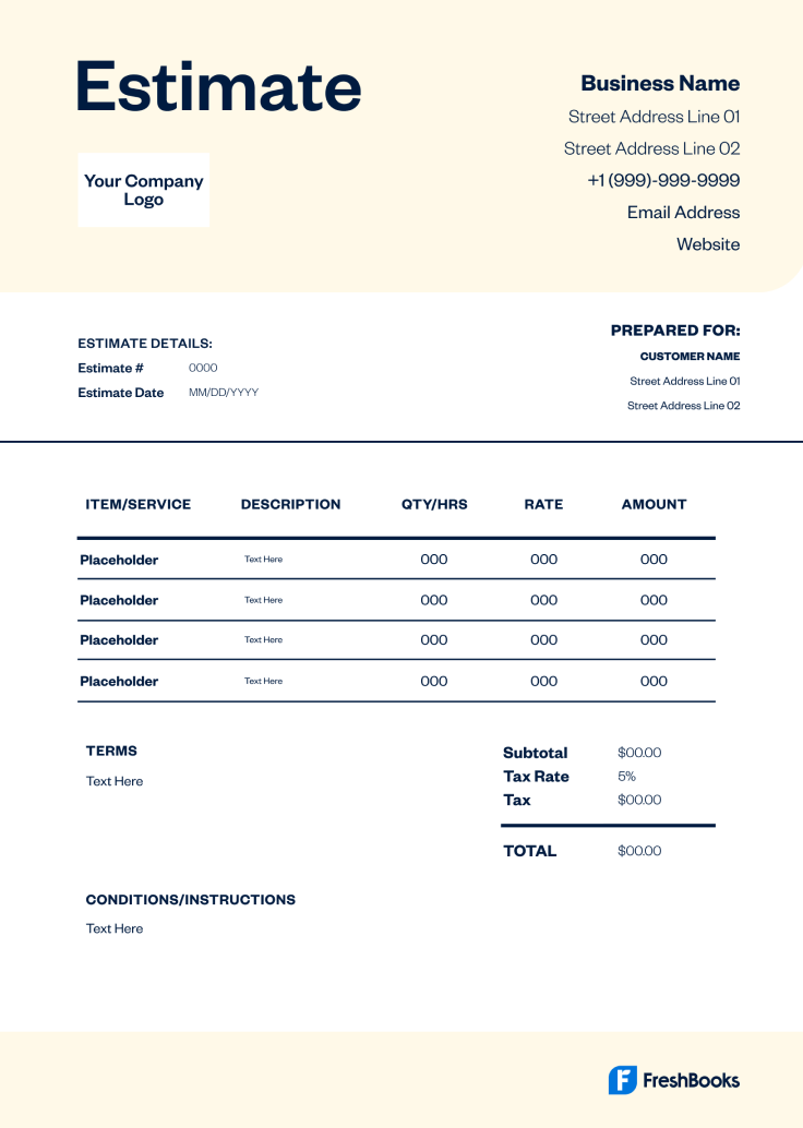 Landscaping Estimate Template - Style 2