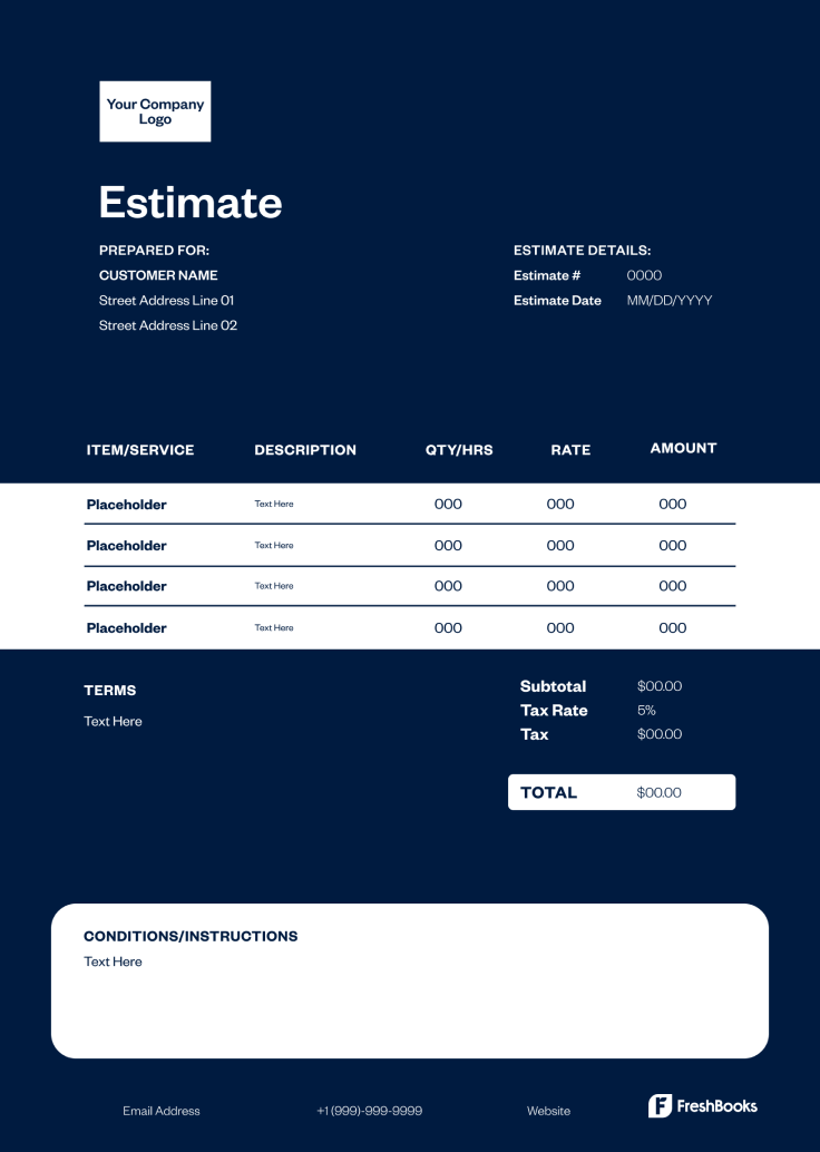 Roofing Estimate Template - Style 9