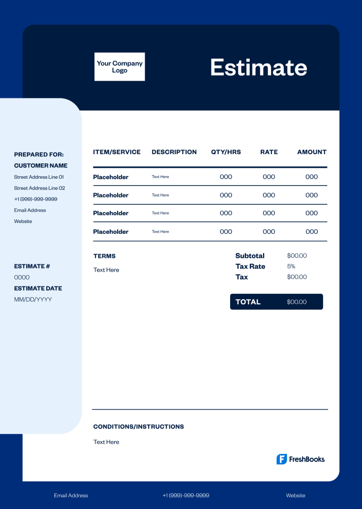 Snow Removal Estimate Template - Style 6
